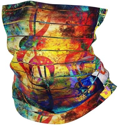 Drucken Musik Note Bunte Holz, Bandana-Halsgamaschen, multifunktionaler Kopfbedeckungsschal, Gesichtsschutz, Stirnband, Nackenwärmer
