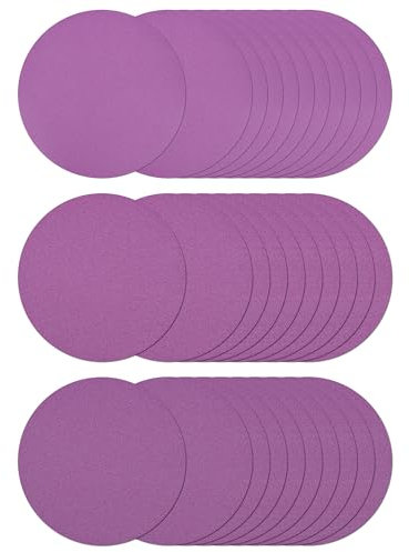 150mm Schleifscheiben Körnung 600/1000/1500, 30 Stück Schleifpapier 150mm Klett Nassschleifpapier Superfeine Politur für Edelstahl/Keramik/Autolack