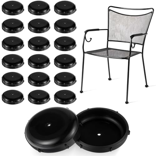 Lot de 20 Capuchons Ronds en Plastique pour Pieds de Meubles de terrasse, Pieds de Chaise en Fer forgé, pour Tables et chaises en métal, Protection du Sol, 3,8 cm