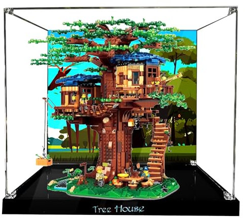 Vetrina in acrilico, compatibile con kit Lego 21318 Treehouse, set di scatole antipolvere, custodia trasparente, compatibile con Lego 21318 (solo custodia, kit non incluso)