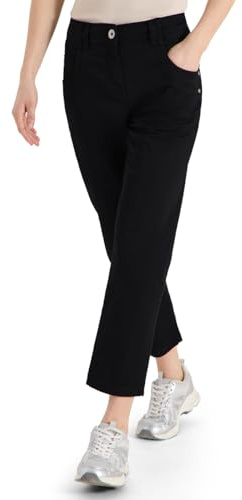 Cecil Mid Waist Slim Leg Hose im Casual Fit Black 30