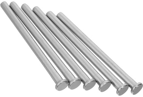 Homoyoyo 6pcs Removable Wood Door Hinges with Nickel Silver Finish, 89mm Length Stainless Steel Hinge Pins for Residential and Commercial Self-Closing Doors, Cabinet and Marine Use