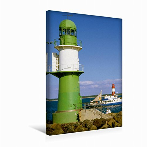 Premium Textil-Leinwand 30 x 45 cm Hoch-Format Leuchtturm Warnemünde | Wandbild, HD-Bild auf Keilrahmen, Fertigbild auf hochwertigem Vlies, Leinwanddruck von lothar reupert
