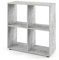 Vicco Raumteiler Tetra, stehendes Bücherregal, Beton, 72 x 72.6 cm