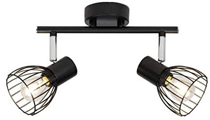 BRILLIANT Lampe Blacky Spotrohr 2flg schwarz | 2x D45, E14, 40W, geeignet für Tropfenlampen (nicht enthalten) | Für LED-Leuchtmittel geeignet