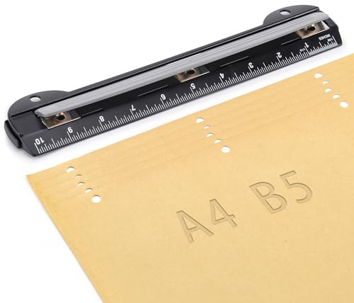 WorkLion 3 Ring Hole Punch for Binder, Portable Puncher, Office Assistant, Black