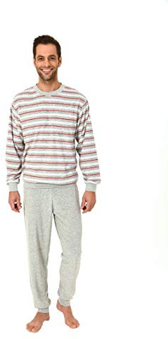 Herren Übergrössen Frottee Pyjama Schlafanzug lang mit Bündchen in grossen Grössen bis Gr. 70