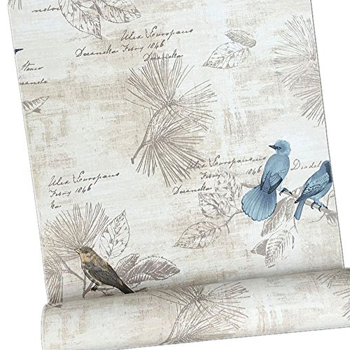 WDragon Papier peint autocollant décoratif pour meubles, armoires, armoires, étagères, 45 cm x 250 cm (oiseau bleu)