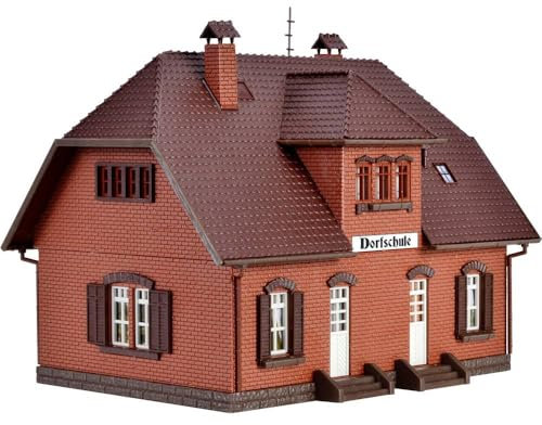 Vollmer 43570 H0 Kleine Dorfschule, Weiß, Grau, Braun