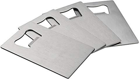 Saedy 4-Pack Credit Card Bottle Opener, Stainless Wallet Beer Opener
