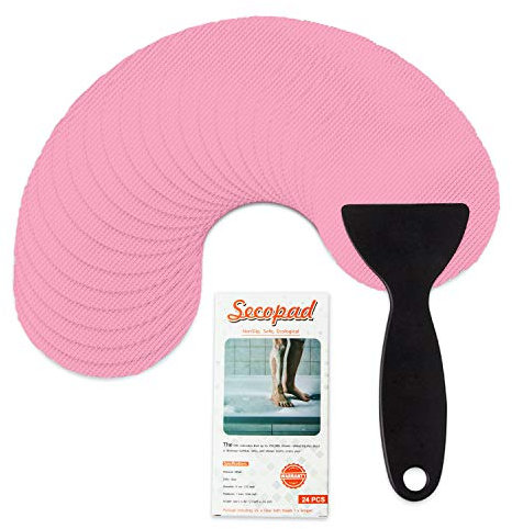 Secopad rutschfeste Badewannen-Aufkleber, Sicherheitsaufkleber, für Badezimmer, Badewannen, Duschen, Trittflächen, selbstklebend, Schaber (Rose)