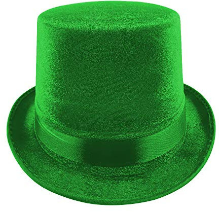 Carnavalife, Sombrero Chistera, Sombrero de Copa, de Fieltro Satén, Sombrero Mago con Cinta de Raso para Carnaval, Halloween, Fiestas (Verde, Adulto)