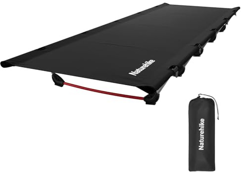 Naturehike GreenWild Camping Cot, Ultralight Folding Backpacking Cot, Supports 330lbs, Portable Camping Bed for Adults for Camping Hiking Travel Home, Black
