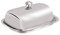 Butterdose aus Edelstahl, Butterglocke für 250 g Butter, Butterbox Silber Stahl, Butterschale, Butter Dish KINGHOFF KH-1209