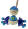 Hess Holzspielzeug 14456 - Schiebefigur aus Holz, blauer Ritter, ca. 13 x 15 x 60 cm, kindgerechtes Spielzeug zum Schieben und Ziehen für Kleinkinder