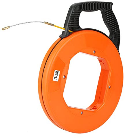 EVTSCAN 98ft nicht leitendes Glasfaser-Fischband, mit Griff, 4mm flexibler Glasfaserkabelabzieher, für elektrische Drähte Schieben Ziehen