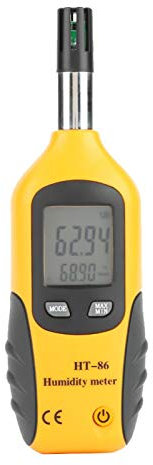 Digital Psychrometer, Handheld Thermometer Hygrometer Temperature Humidity Meter with Dew Point/Wet Bulb Temperature for Indoor Outdoor, Home, Industry