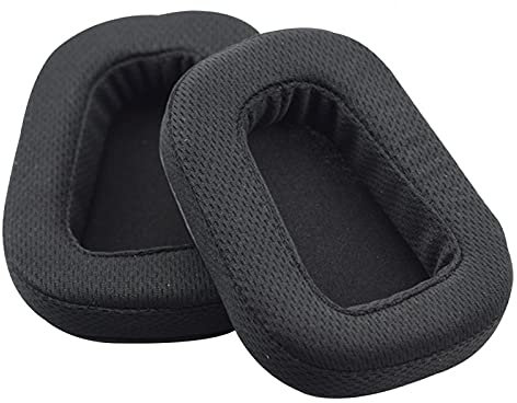 Ersatz-Ohrpolster für Logitech G633 G933 Kopfhörer, Polsterschwammbezug, Ohrpolsterbezug, aus Leder, mit Netzstoff oder Memory-Schaum, Schwarz