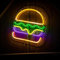 Neonlichter LED Neon Lichter Wand Dekoration Neonlicht Farbkunst Neon Zeichen für Kinderschlafzimmer, Restaurants, Bars, Fast-Food-Shop, Picknick-Partys-Hamburger B.