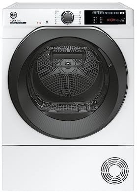 Hoover H-DRY 500 NDE H9A2TSBEXS-S - Asciugatore a pompa di calore, A++, 9 kg/WiFi + Bluetooth/AquaVision/portascarpe/mascherina con simbolo