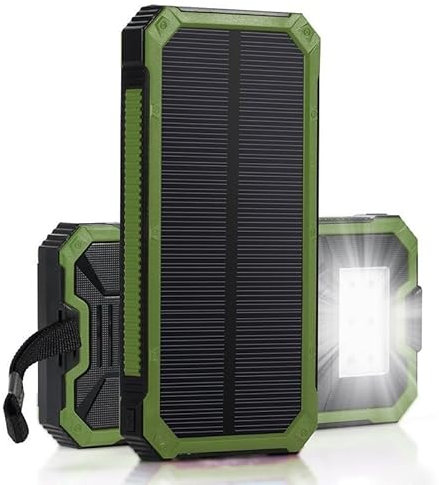 Ausla Solar-Powerbank Tragbare Powerbank Powerbank-Ladegerät Energiespeicher Zwei Mobile USB-Powerbanks Powerbank-Gehäuse(Grün)