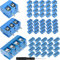 DAOKAI KF301 Bloque de terminales de PCB Paso de 5 mm 2P ​​3P 4P Conector de tornillo de montaje Azul (20 x 2 pines, 20 x 3 pines, 20 x 4 pines) para placa de pruebas con destornillador Phillips