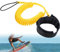 JEEZAO 10 Füße Surfboard Leash, Wasserski Fußseil Aufgerollten TPU Sicherheitsfuß Seil Schlaufen für Stand Up Paddle Board Surfbrett (gelb)