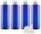 ZEOABSY 4 Pieces Empty 200ml Blue Plastic PET Bottles with Clear Flip Cap, Flat Shoulder Cosmetic Bottle for Travel Gel Soap Toner Refillable Sample Containers