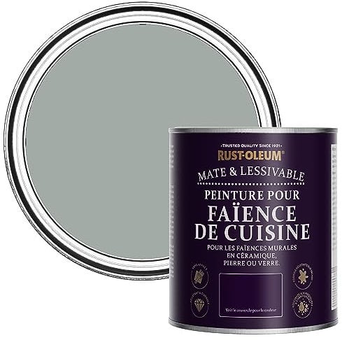 Rust-Oleum Grey water resistant Kitchen Tile Paint in Matt Finish - Pitch Grey 750ml