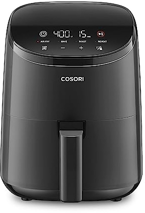 COSORI Small Air Fryer Oven 2.1 Qt, 4-in-1 Mini Airfryer, Bake, Roast, Reheat, Space-saving & Low-noise, Nonstick and Dishwasher Safe Basket, 30 In-App Recipes, Sticker with 6 Reference Guides, Gray