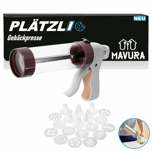 MAVURA PLÄTZLI Kekspresse Gebäck Spritze Plätzchen Teig Presse Spritze