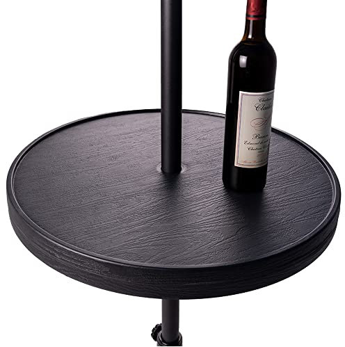 Sundale Outdoor Table de Parasol réglable, 58,4 cm, Ronde Portable avec Trou pour Parapluie, Contient matériel de Fixation pour accrocher des Verres à vin, pour Plage, terrasse, Jardin, Piscine, 58,4