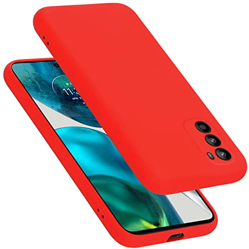 Cadorabo Hülle kompatibel mit Motorola Moto G52 4G / G82 5G Hülle Silikon Handyhülle für Moto G52 4G / G82 5G Case aus flüssigem Silikon- Kratzfeste und stoßfeste dünne TPU Schutzhülle - Liquid ROT