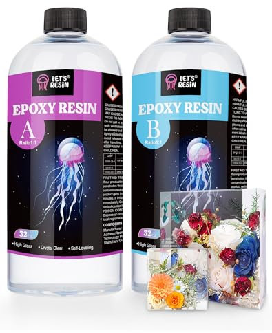 LET'S RESIN 0.5Gallon Crystal Clear Epoxy Resin Kit, 2 Part Resin and Hardener for Jewelry Making, Crafts, Tumbler, Art
