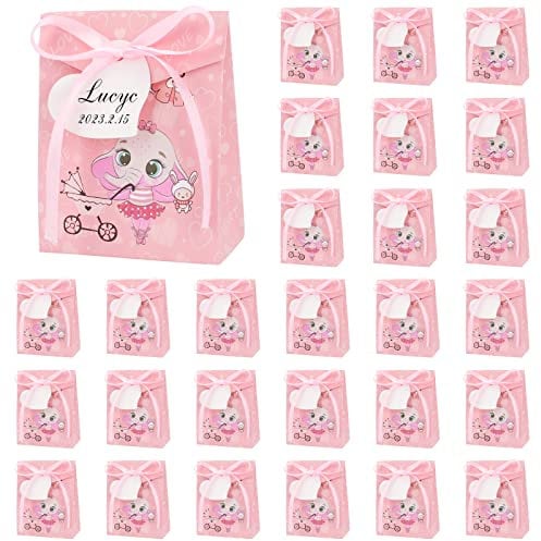 Süßigkeit Kästen,50Pcs Gastgeschenk Box für Neugeborene,8 * 10cm Gastgeschenk Süßigkeiten Schachtel mit Sternförmigem Geschenkanhänger für BabyTaufe Babyparty,Kinder Geburtstag