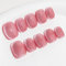 Sun&Beam Nails Handmade Press On Short Round with Fuchsia Pink Cat Eye Design Charm Cute False Nail Tips 10 Pcs (#98 S)