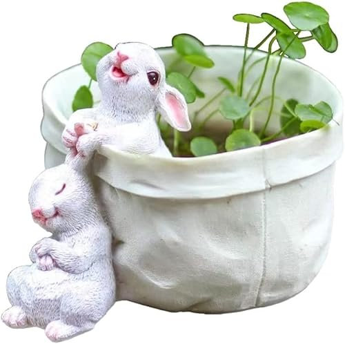 LUbrel Blumentöpfe, Blumentöpfe, Ostern, Hase, Ostern, Sukkulenten-Pflanzgefäß, Gartentopf, dekorative Pflanztöpfe for Ostern, Kunstdekoration