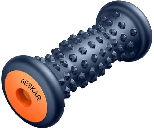 Rouleau Massage Pied pour la Voûte Plantaire - Acupression Réflexologie Masseur pieds Dur en Silicone pour la Fasciite Plantaire Récupération et Muscles Tendus Noeuds (Bleu Marine)