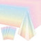 4 Pack Pastell Regenbogen Tischdecken, 220x130cm Rectangle Pastell Regenbogen Tischdecke für Party Dekorationen Mädchen Regenbogen Geburtstag Party Dekorationen Baby Dusche Party Zubehör