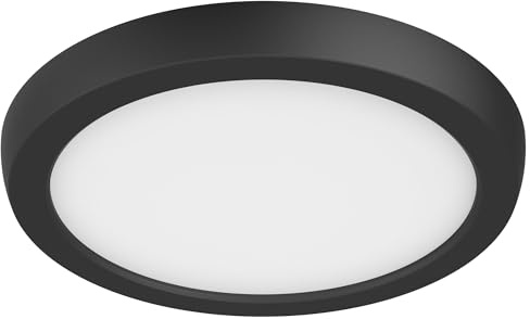 Nuvo Lighting 62/1711 Blink Pro - 11W CCT Selectable LED Round Edge Lit Flush Mount in Utilitarian Style-0.67 Inches Tall and 7 Inches Wide, Finish Color: Black