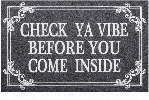 HLFMVWE Front Door Indoor Outdoor Entrance Doormat Grey Rubber Welcome Door Mat Come Inside This House Doormat Anti Slip Easy to Clean Corridor Patio Entry Mat 45 x 70CM