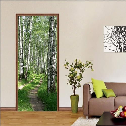 3D Kreative Türaufkleber Einfachheit Fenster Waldweg 77 X 200 Cm Türtapete Selbstklebend Türposter - Fototapete 3D Effekt Türfolie Poster Tapete Wandtattoo Diy Selbstklebende Wandbild -0Y7K2Q1X0O8X4W3
