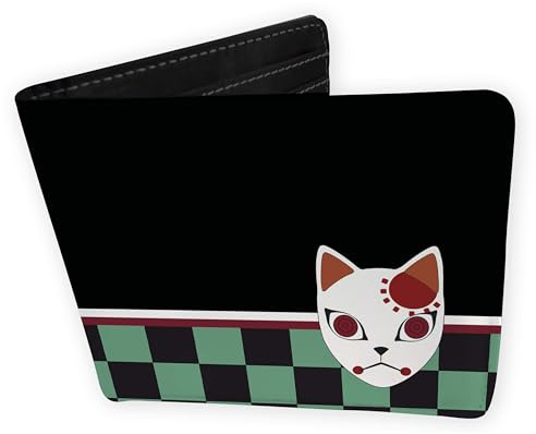 ABYSTYLE - Demon Slayer Geldbörse Maske Fuchs Vinyl, grün, environ 11 cm x 9,5 cm fermé, Klassisch