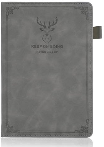 Gezeichnetes Leder Journal Notizbuch für Männer und Frauen, Hardcover-Journale mit 360 nummerierten Seiten, A5-Journaling-Notebooks zum Schreiben, dickes kariertes Papier für Business-Arbeit Schule