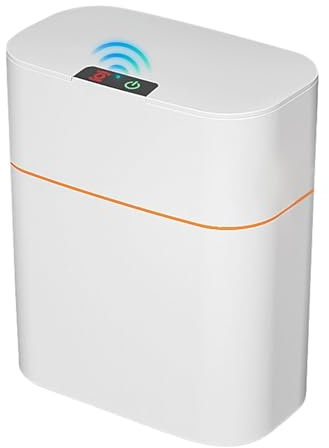 Zestvria Papelera De Baño Inteligente Sin Contacto,Pequeño Papelera De Inodoro Con Tapas,Sensor de movimiento automático del cubo de basura - Bote de basura pequeño para baño, automático, sin