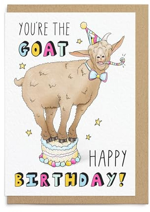 Sketchy Print Co. Lustige Ziegenkarte zum Geburtstag für Freund, Freundin, Mama, Papa, Ziegengeburtstagsgeschenk für Ehemann, Ehefrau
