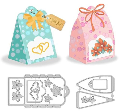 DELORIGIN 3D Stanzformen Für Geschenkboxen, Geschenktüten Metall Stanzformen Stanzschablonen Neuheiten 2025 StanzschablonenPrägeschablonen Für Hochzeit DIY Prägungen Scrapbooking Basteln