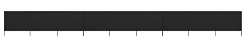 Rantry Paravent mit 9 Paneelen aus Stoff, 1200 x 80 cm, schwarz, Möbel, Sichtschutz für den Außenbereich, Balkon und Garten, Trennwand für den Außenbereich