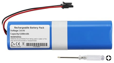 K KYUER 5200mAh P2150-4S2P-MMBK Ersatz Saugroboter Akku für Dreame D10s Pro (RLS6A), L10 Prime (RLL11GC), L10s Pro (RLS6L) Dreame R2250 Roboter Vacuum Cleaner Battery