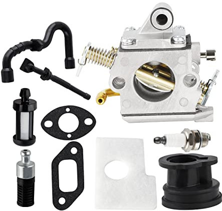 Kurihina Compatible avec le carburateur pour tronçonneuse Stihl MS170C MS180C 017 018 MS170 MS180 Remplace pour Stihl 1130 120 0603
